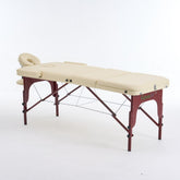 4" thick 3 Section Wooden Greenlife® master Portable Massage Table Cream / Black - MTW131 - GreenLife - Portable Massage Table